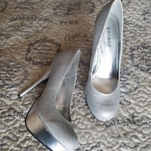 Silver Glitter Heels